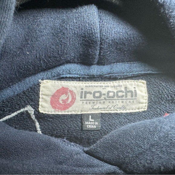 Very Rare- Iro Ochi Blue Half Denim Honshu WLVS JPN Embroidered Hoodie Size L - Picture 16 of 16